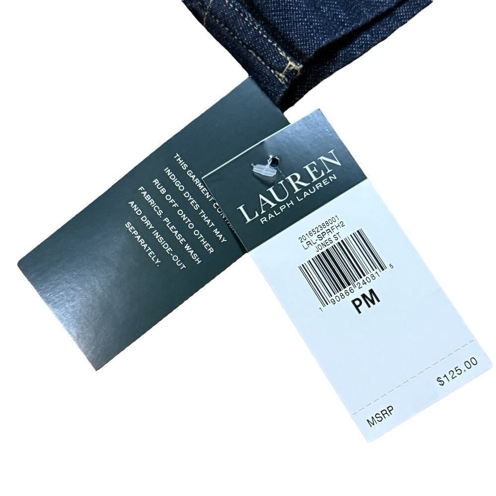 Lauren Ralph Lauren Denim Shift Johnny Collar Short Sleeve Shirt Dress Petite PM - Picture 12 of 15